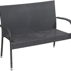 TrendLine Rattanbank Malta Schwarz