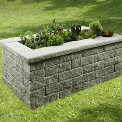 Kann Hochbeet-Set 3 Bruchstein 200 X 125 X 81 Cm Grau