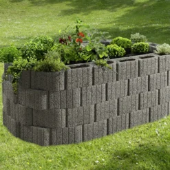 Kann Hochbeet-Set Pflanzstein Mini Plus 230 X 140 X 80 Cm Grau