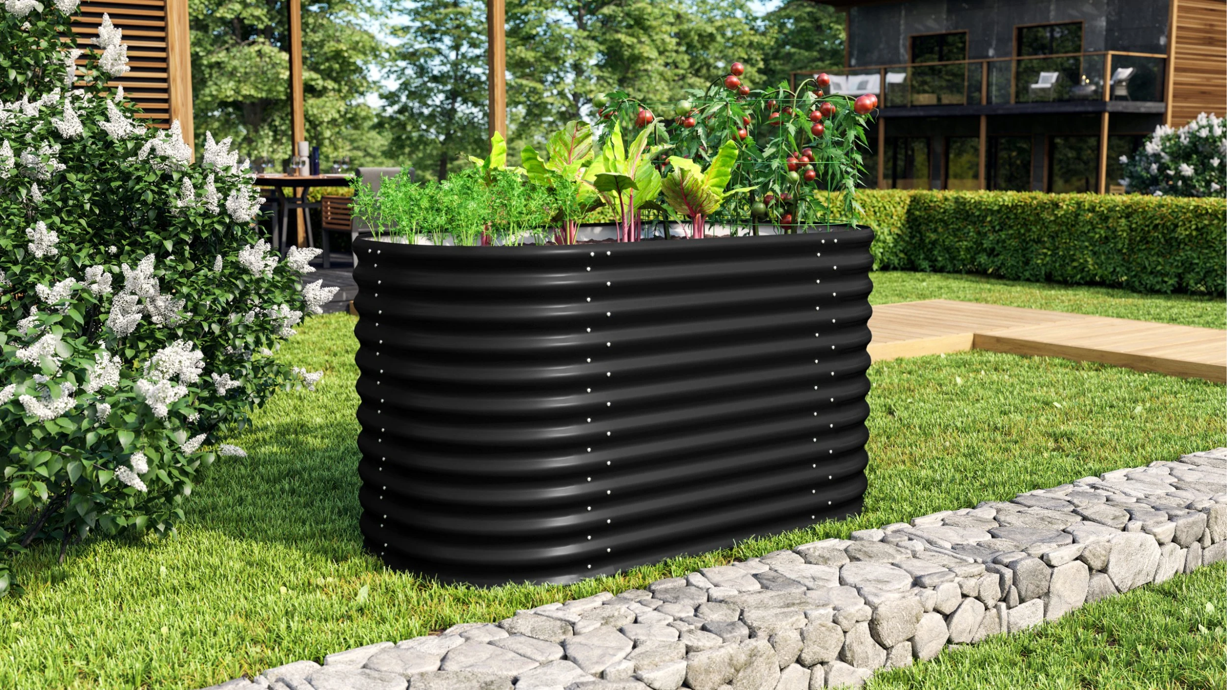 Vitavia Hochbeet Terra Basic 82 X 162 X 86 Cm Schwarz – Bild 2