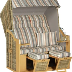 Sunny Smart Strandkorb Rustikal 34 Z XL Antik Pinie Teak, 140 X 160 X 80 Cm