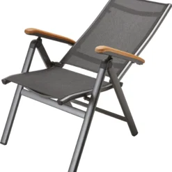 MWH Klappstuhl Reno Aluminium Mit Teak Armlehnen