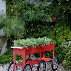 Herstera Hochbeet Kräuterfabrik Wheels 150 X 80 X 35 Cm, Rot