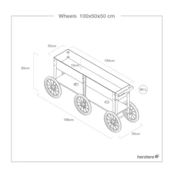 Herstera Hochbeet Kräuterfabrik Wheels Schwarz