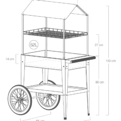 Herstera Hochbeet Kräuterfabrik Expert 65 X 85 X 150 Cm, Schwarz